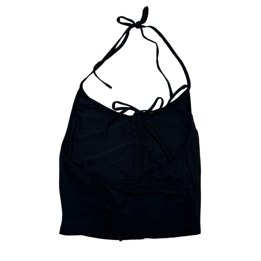I.AM.GIA Halo Top Black Bodycon Cropped V Neckline Size Extra Small Halter